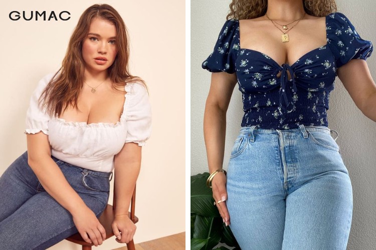 Phối áo peplum cùng quần jeans cho nàng béo lùn
