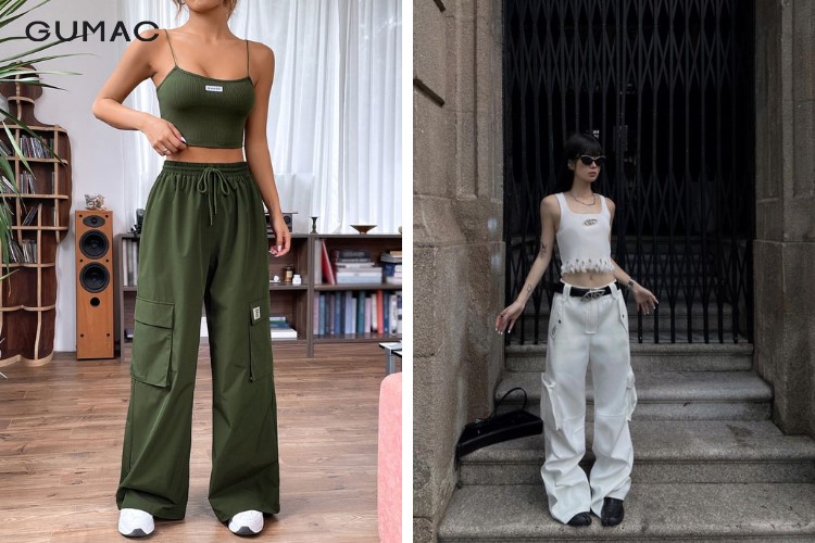 Phối quần túi hộp nữ với áo hai dây