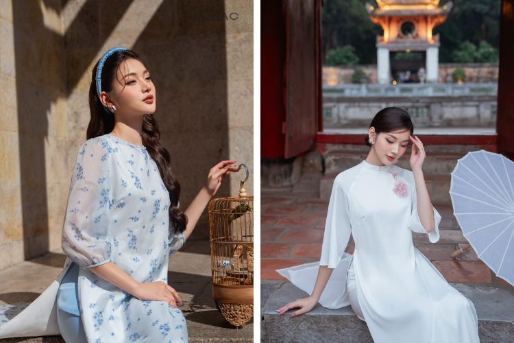chup hinh voi tu the ngoi voi ao dai