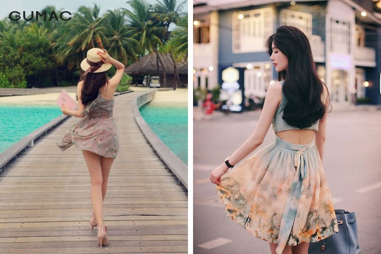Tạo dáng chụp hình từ phía sau