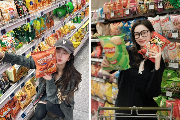 tao dang cam hai goi snack che doi ma de trong sieu thi