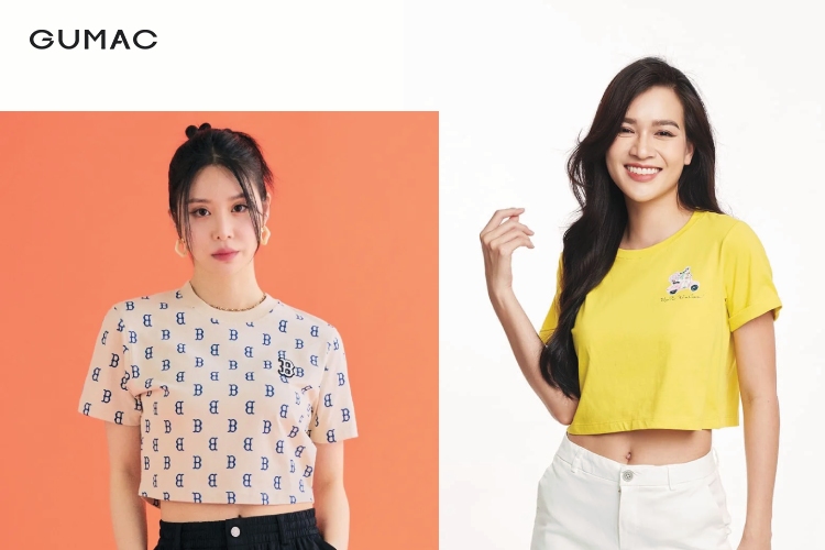 Tạo dáng chụp ảnh xinh kiểu đứng với áo croptop T-shirt