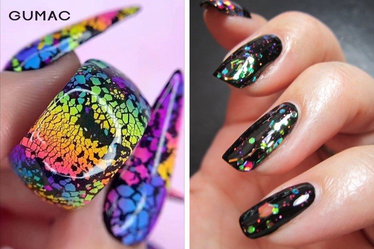 Mẫu nail vân đá gam màu sáng 