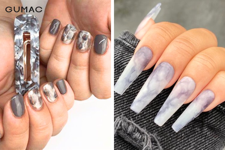 mẫu nail vân đá 