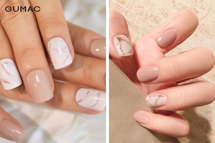 Gián tiếp cách vẽ nail vân đá trên móng tay