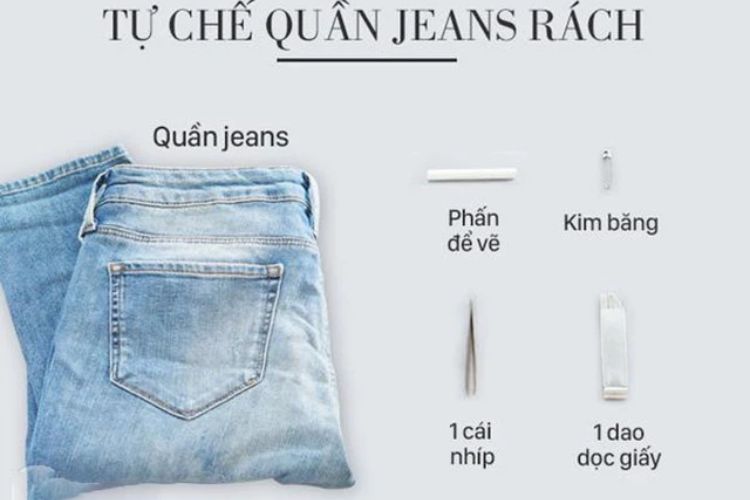 nguyên liệu đề cắt quần jean dài thành quần short