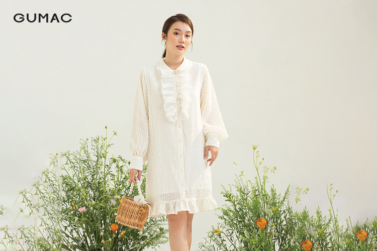 Váy đầm suông trắng tinh tế