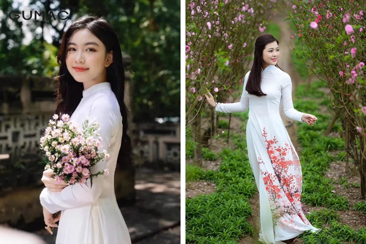 Lựa chọn áo dài truyền thống tạo sự thùy mị