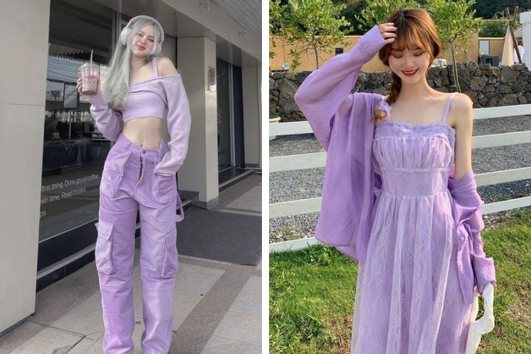 phối đồ màu tím cho người da tone lạnh