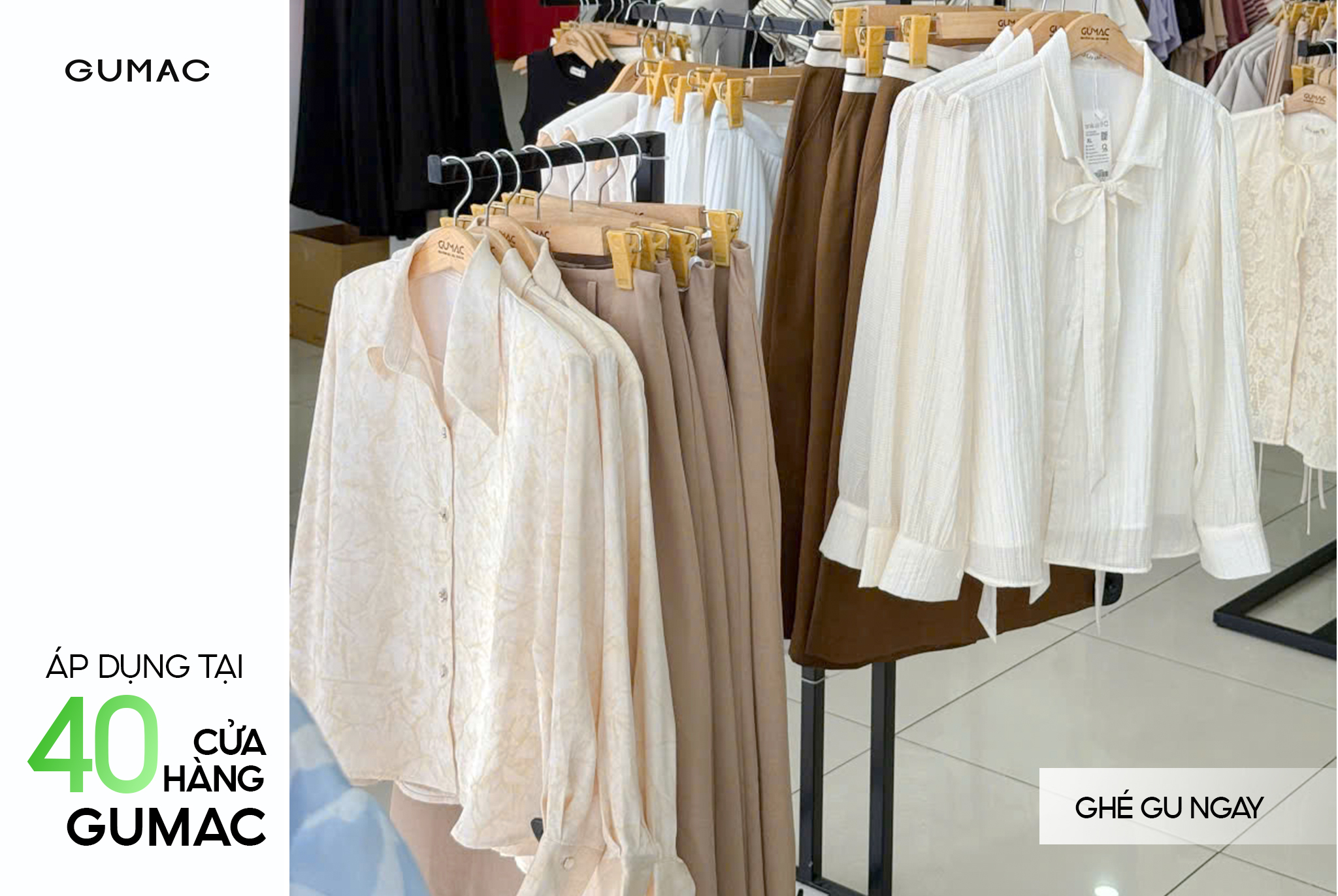 ghe ngay showroom GUMAC de san sieu uu dai