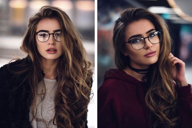 đeo mắt kính hợp với kiểu tóc nào tóc xoăn gợn sóng
