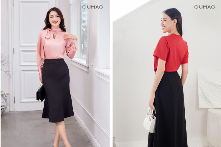 Phối đồ đi chùa với chân váy dài