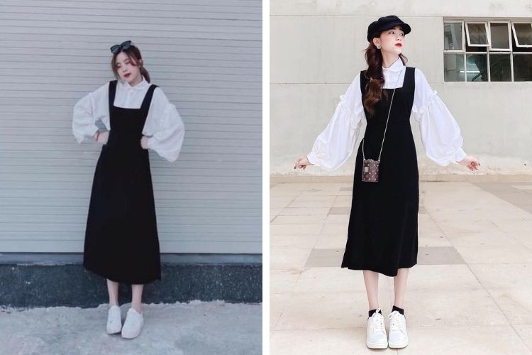 Áo sơ mi với yếm xòe