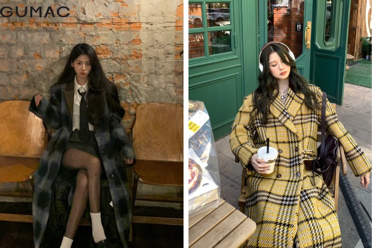 Áo khoác dạ sọc caro vừa cá tính vừa giữ ấm