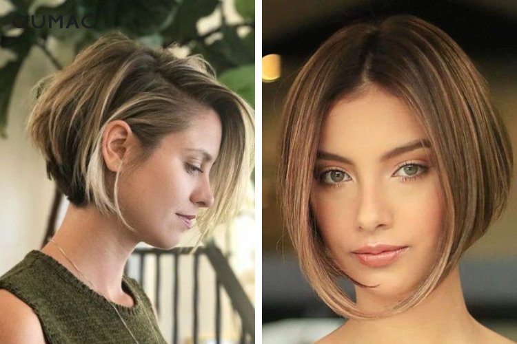 Kiểu tóc nữ gò má cao uốn phồng mái hai bên