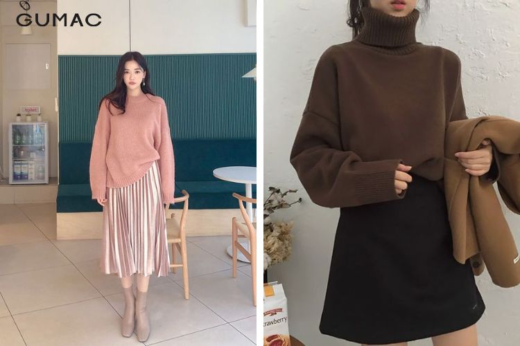 Áo jumper + Chân váy