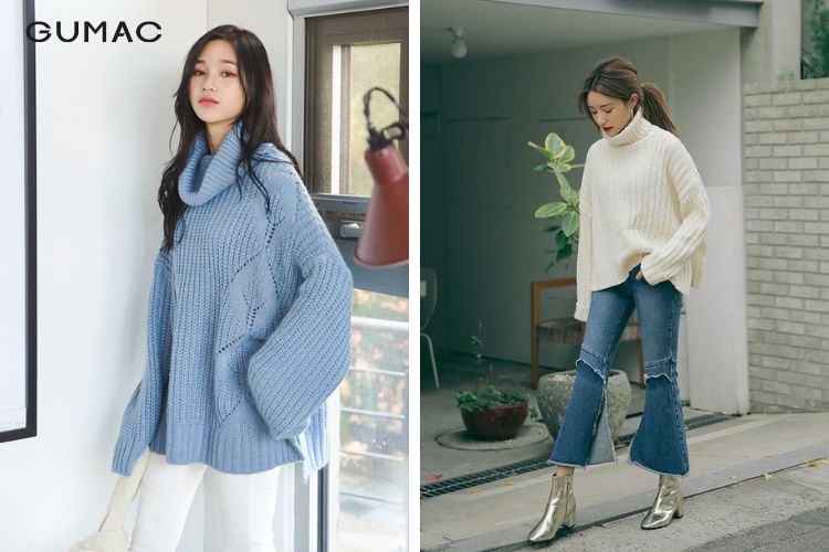 Áo jumper cổ lọ