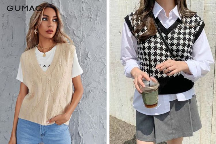 Áo jumper cổ vest