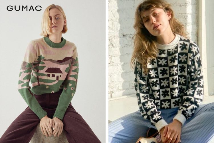 Áo jumper họa tiết