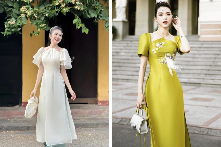 Áo dài cổ yếm cách tân hiện đại