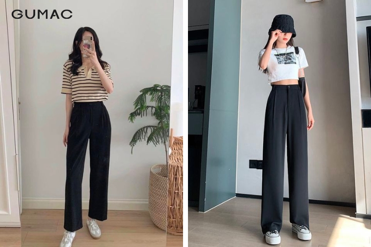 Quần ống suông Hàn Quốc