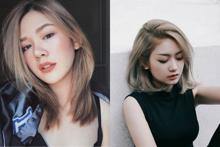 Tóc chữ C kiểu rẽ ngôi lệch
