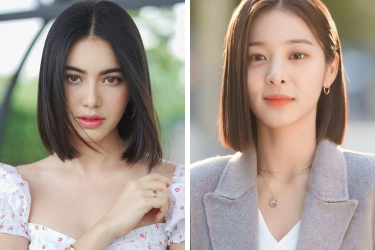 Mẫu tóc thẳng dài chẻ ngôi giữa
