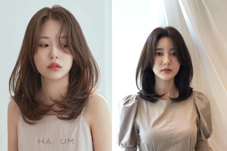 Kiểu tóc uốn cụp ngang vai