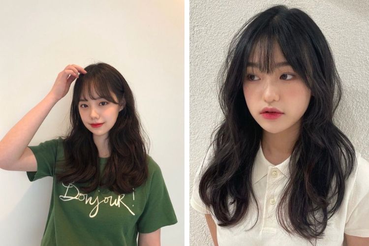 Kiểu tóc uốn đuôi nhẹ ngang lưng
