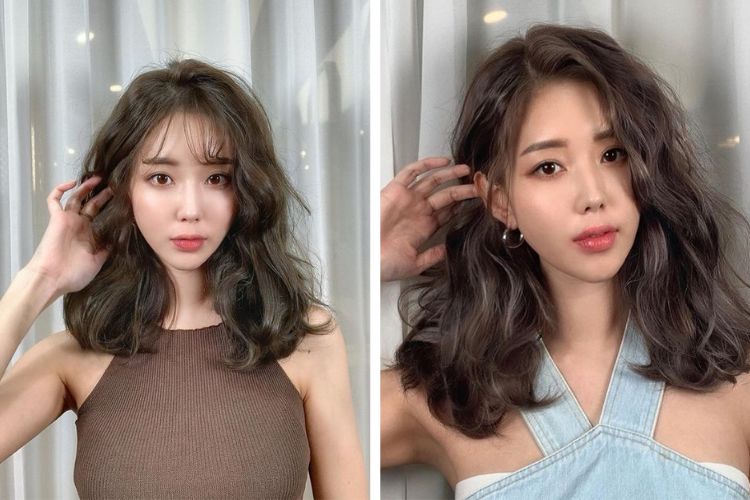 Kiểu tóc uốn xoăn cắt ngang vai