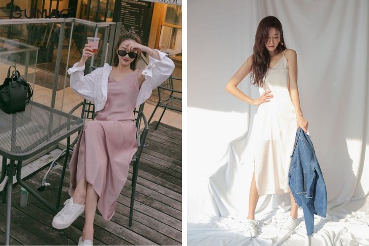 kết hợp giày với váy xòe
