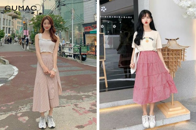 Thời trang đi biển cùng giày thể thao và váy maxi