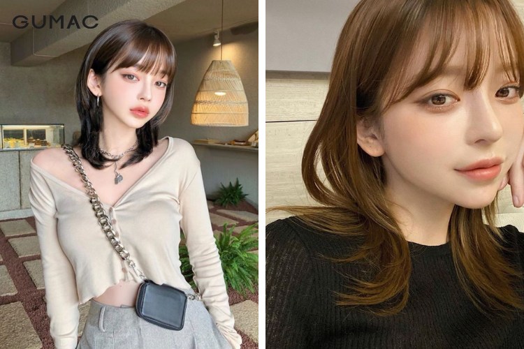 Khuôn mặt phù hợp với tóc mái thưa?