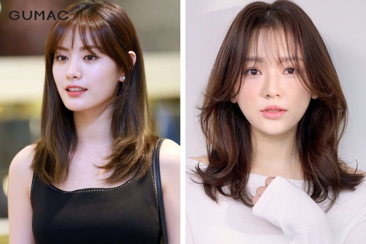 Mái thưa cùng tóc dài ngang vai