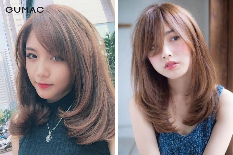 Tóc mái thưa để xéo