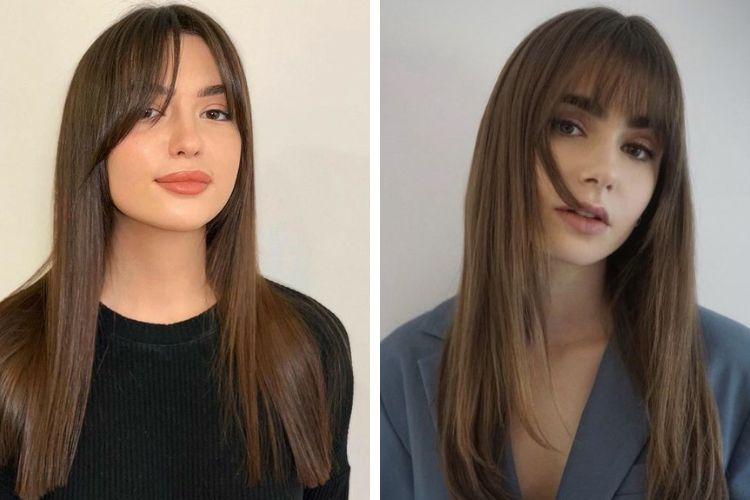 mặt chữ nhật để tóc gì kết hợp kiểu tóc thẳng mái bằng