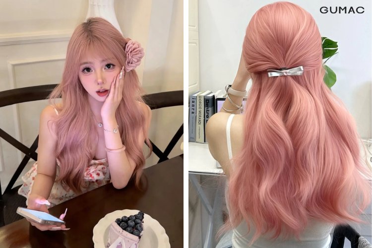 kieu toc shag pink hair ca tinh