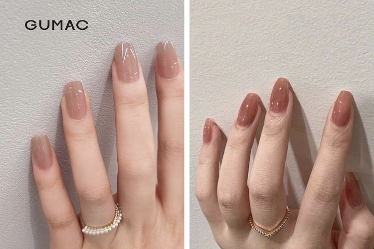 Kiểu nail đơn sắc pastel cho nữ trung niên đẹp