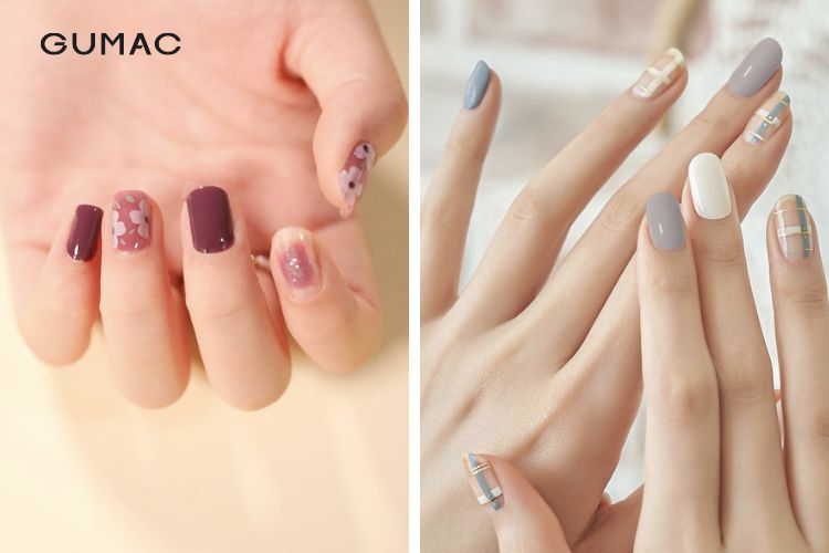 Mẫu nail cho người trung niên hoạ tiết độc đáo