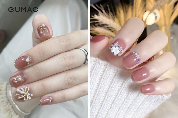 Nail đính đá siêu xinh cho nữ trung tuổi