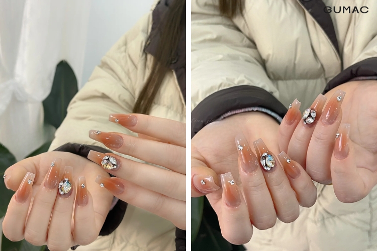 mau nail&nbsp;mau cam dinh da