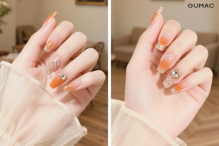 mau nail&nbsp;dinh da mau cam dep