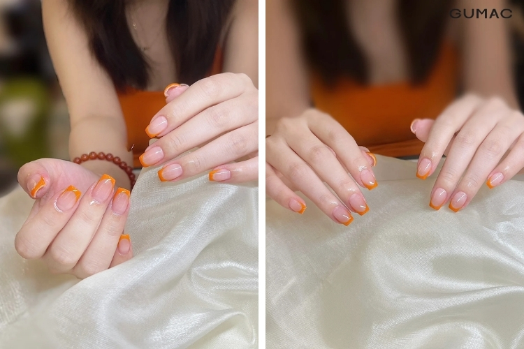 mau nail&nbsp;mau cam kieu phap dep