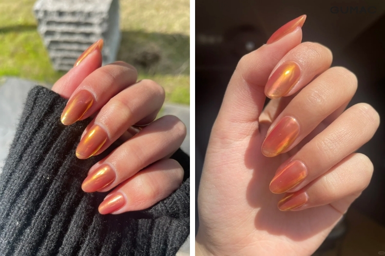 mau nail&nbsp;mau cam trang guong
