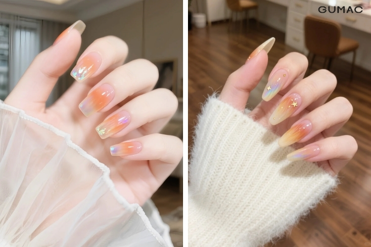 mau nail ombre mau cam dep