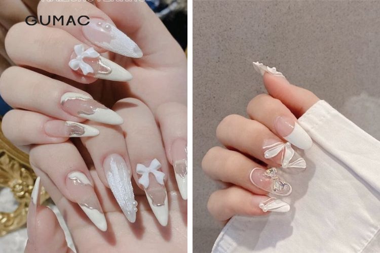 Mẫu nail phong cách châu âu đính đá sành điệu