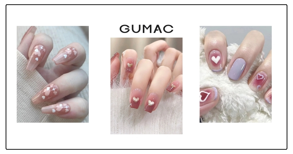 mau nail trai tim