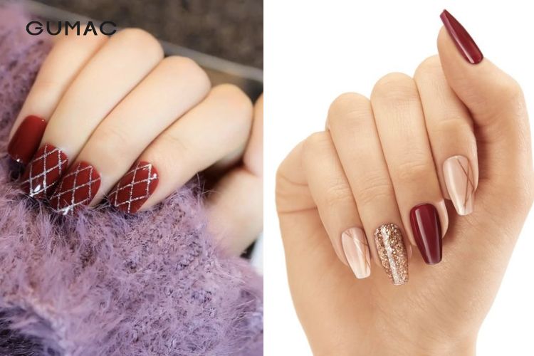 Màu sơn nail đỏ rượu vang sang chảnh