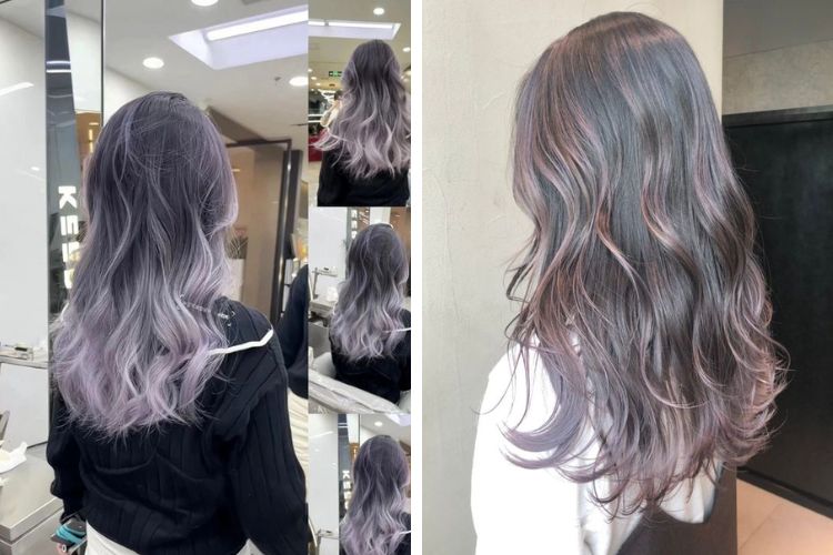Tóc màu than chì ombre