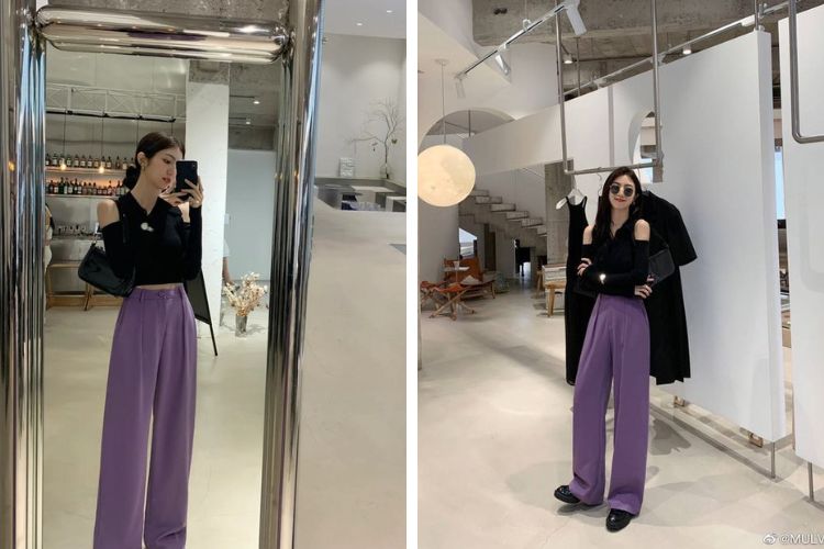 Màu tím phối với màu đen